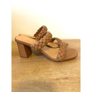 Braided Tan Block Heel Sandals By Sincerely Jules Size 9.5M